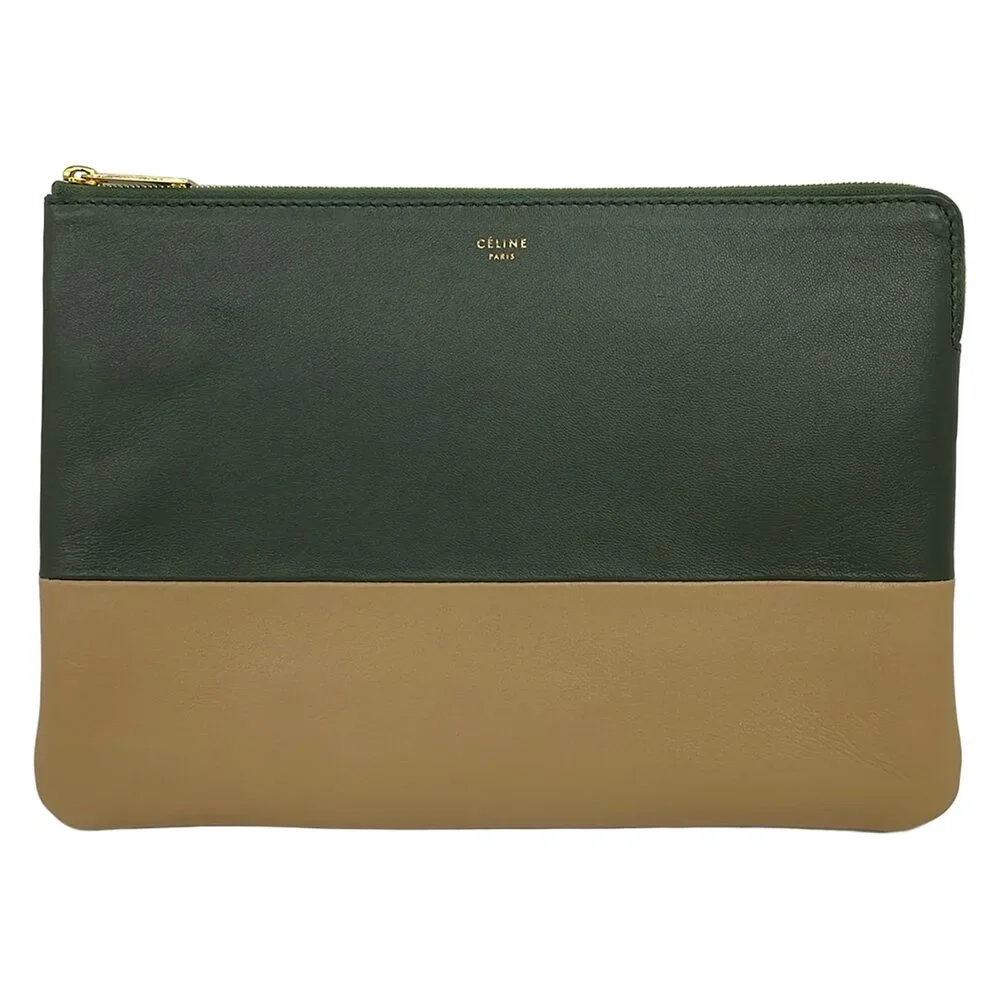 Celine Clutch Bag 100093HTM.31GN Beige Khaki